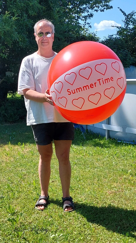 HPT NEU XL aufblasbarer Wasserball / Beach Ball "Summer Time" ~100 cm