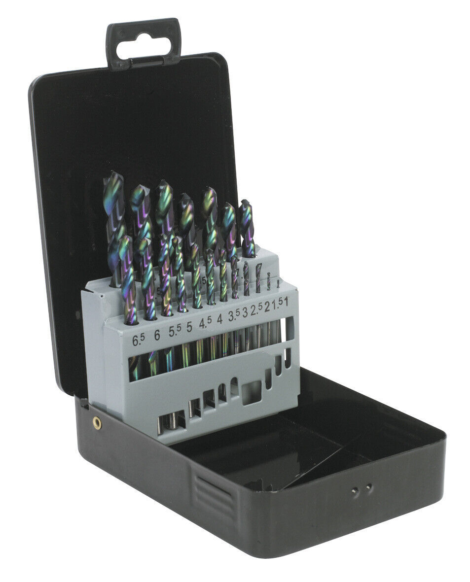 Sealey Siegen S0868  HSS Edge Ground Drill Bit Set 19pc - DIN 338