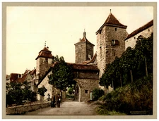 Germany, Rothenburg o/T. Kobolzellertor photochrome, vintage photochrome