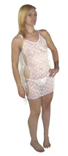 Espiral 2 Piece Set - Little Hearts dress w/ G String Style 759  Small - White