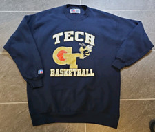 VTG 90'S GEORGIA TECH BASKETBALL RUSSELL SWEATSHIRT TEAM ISSUED SZ 2XL USA MADE