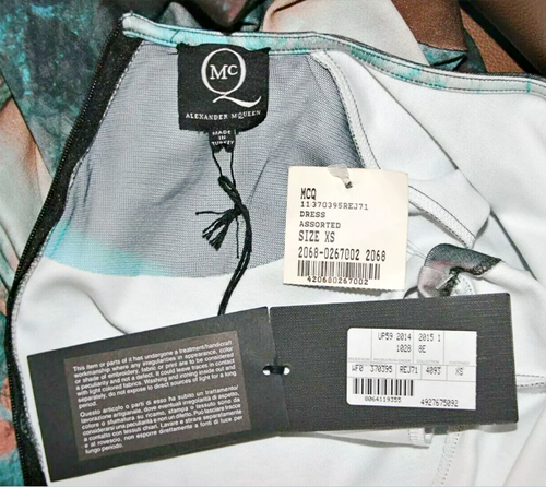 MCQ by Alexander McQueen Nature Print Stretch Night Out Bodycon Dress sz XS $790 - Picture 11 of 16