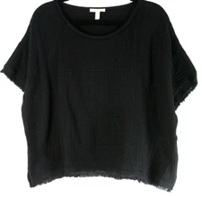 NEW Eileen Fisher Ballet Neck Boxy Top Size L #TT2654