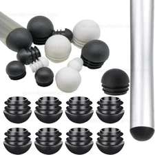 Domed Round Plastic Black Blanking End Cap Caps Tube Pipe Inserts φ13mm-76mm