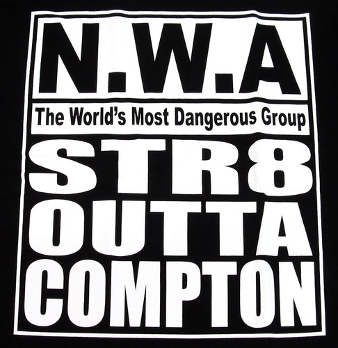 N.W.A. T-shirt STR8 OUTTA COMPTON NWA Tee Adult Men's SMALL Black New - Picture 3 of 3