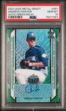 2021 Leaf Metal Draft Andrew Painter RC Green Mojo Auto #3/3 PSA 10 GEMMT