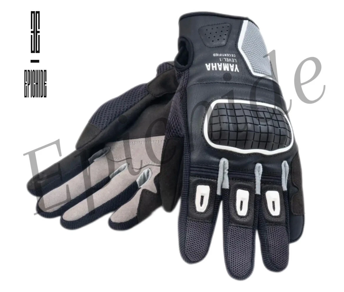 YAMAHA NEW LEATHER RACING GLOVES ARMOR PROTECTED CE APPROVED FOR MENS RACING
