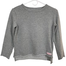 Buffalo David Bitton Girls Medium 10-12 Gray Sweatshirt Raw Front Hemline Logo