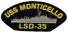 USS Monticello LSD-35 Ship Patch - Great Color - Veteran Owned Business