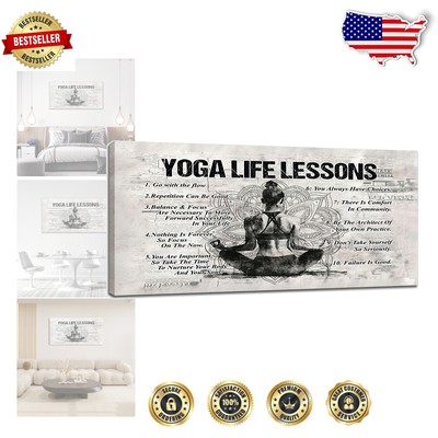 Large Yoga Life Lessons Art Print - Perfect 60''x30'' Living Room Accent