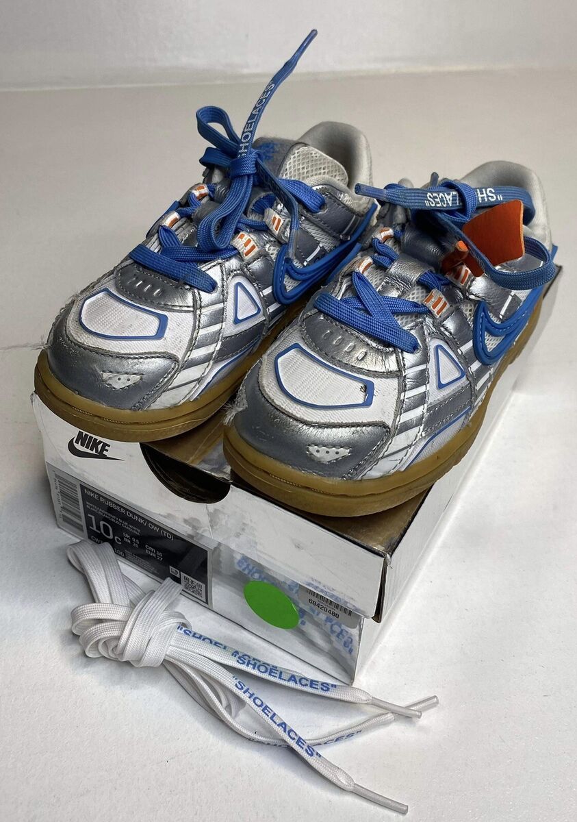 Nike Off White Rubber Dunk OW Shoes TD Size 10C CW7444-100 Nike Off White Rubber Dunk OW Shoes TD Size 10C CW7444-100