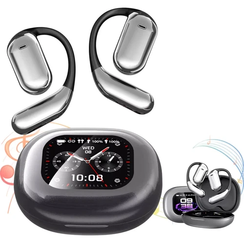 Open-Ear Bluetooth 5.4 Headphones Wireless Earbuds Sport Headset Touch Screen - Picture 1 of 13