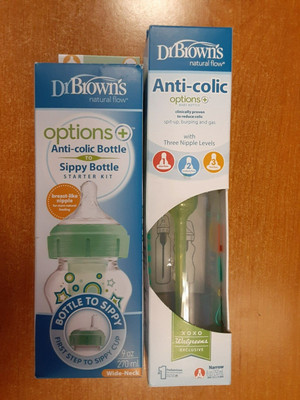 Dr Brown's Anti-Colic Options+ Bottle & Sippy Starter Kit COMBO  PACK   E2B