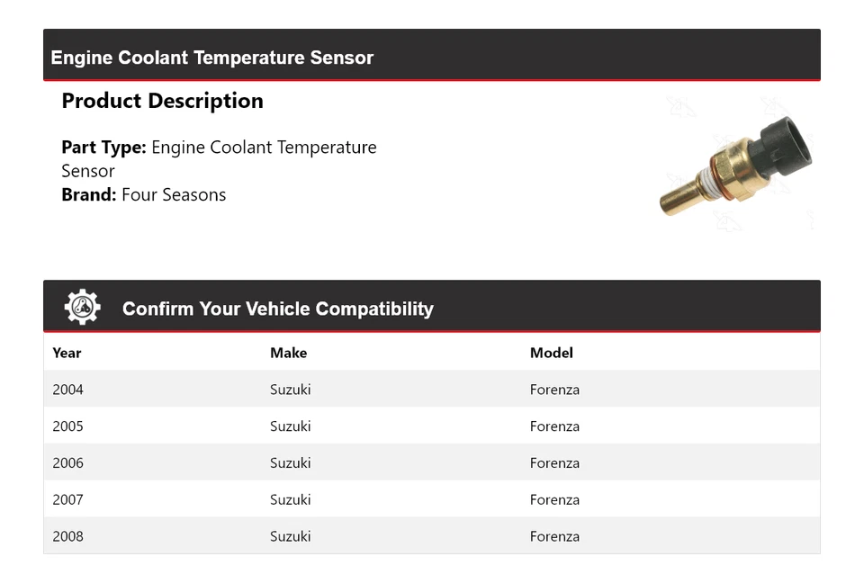 Sensor de temperatura del refrigerante del motor Suzuki Forenza 2004-2008 4 estaciones 2005 Foto 2 de 4
