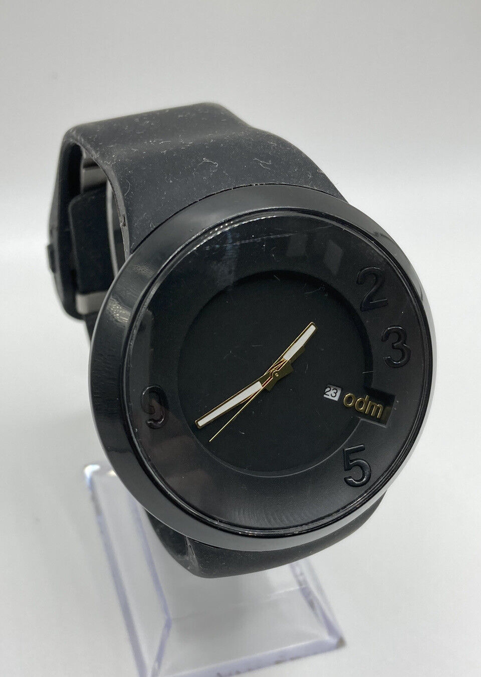 ODM Design 60 Second Men’s Black Date Dial Silicone Watch New Batt