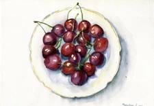 First harvest Cherry . Original Work Of Ukrainian Artist Watercolour