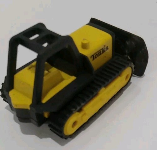 1994 Vintage TONKA Tractor Bulldozer Front Loader Caterpillar Diecast Yellow 3" - Picture 5 of 9
