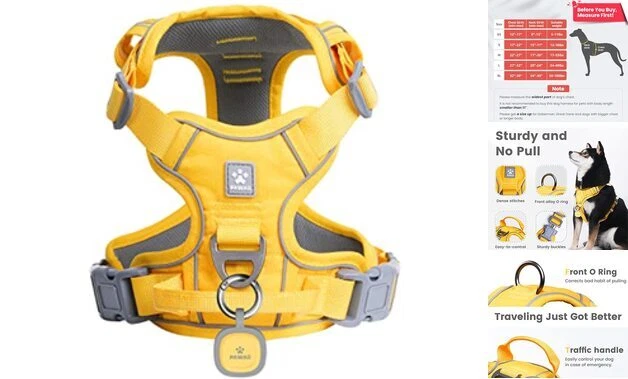 Dog Harness for S (Bigger than Normal (Chest: 17"-22'' )) Pineapple Yellow Dog Harness for S (Bigger than Normal (Chest: 17"-22'' )) Pineapple Yellow