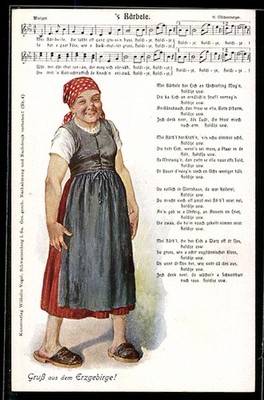 Lied-AK Hilmar Mückenberger: Lied ´s Bärbele, Bäuerin 