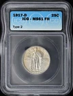 1917-D Standing Liberty Quarter 25C ANACS MS61 FH