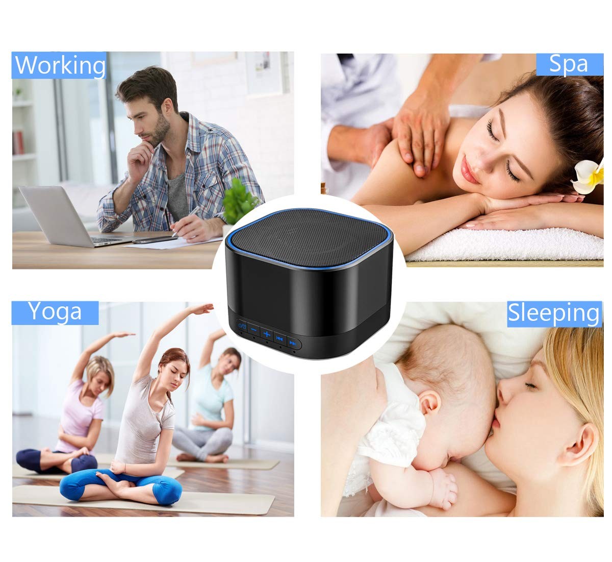 White Noise Machine with 20 Non Looping Natural Soothing Sounds Memory Functi...