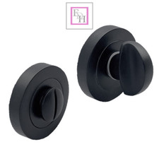 Matt Black Thumb Turn & Release – Bathroom Door Lock Privacy Set with Fixings