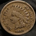 1859 Indian Head Cent Penny Coin