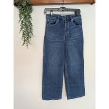 Free People We The Free Wide Leg Straight Jeans Medium Wash Size 27