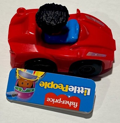 Fisher-Price Little People Red Sports Car Male Driver Wheelies