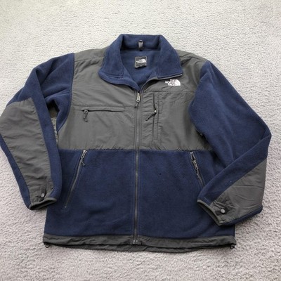 The North Face Jacket Mens Medium Blue Gray Fleece Zip Outdoor Hiking Denali