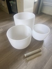 Frosted Crystal Singing Bowl Set 440 HZ