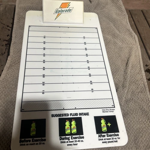 Vintage Gatorade Clipboard White With Logo Graphic Football Dry Erase