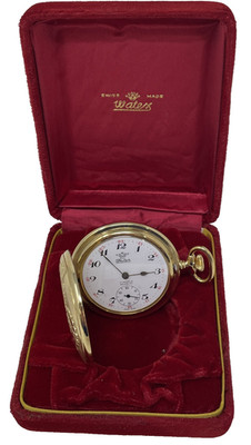 Watex Japanese Commemorative Pocket Watch Showa Era Chrysanthemum 17 Jewels 45mm