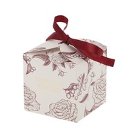 20 StüCk Geschenkboxen, SüßIgkeiten-Geschenkboxen Mit Schleife, 7X7X7Cm, Rot