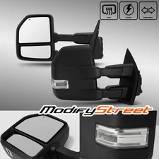 FOR 2015-2018 FORD F150 POWER/HEATED LED SIGNAL 8 PIN BLACK TOWING SIDE MIRRORS