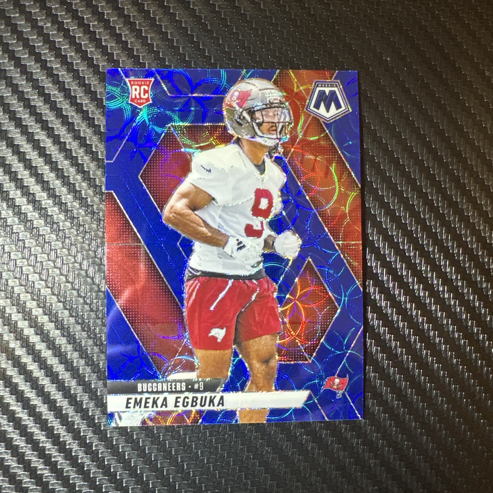2025 Mosaic Blue Scope Emeka Egbuka RC #376 Tampa Bay Buccaneers