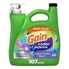 Odor Defense Liquid Laundry Detergent, Super Fresh Blast Scent, 154 Fl Oz, 107 L