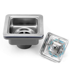 3-1/2 '  Square Kitchen Sink Drain Assembly Kit 304 Stainless Steel Sink Stra...
