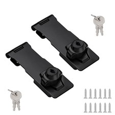 2Pcs Keyed Hasp Locks Twist Knob Keyed Locking Hasp for Small Doors, Cabinets...