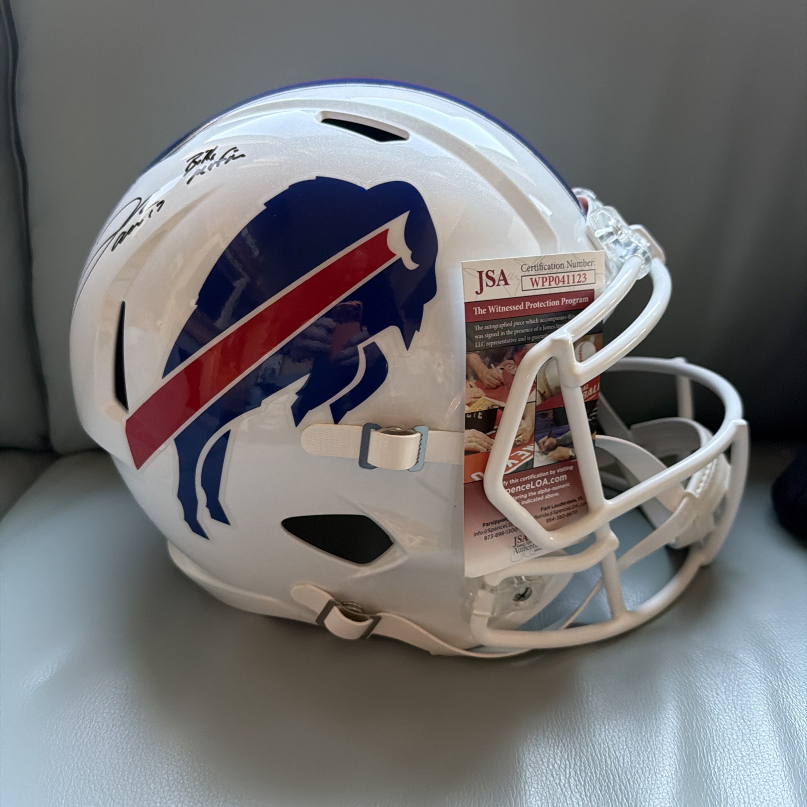 Josh Allen Autographed Signed Buffalo Bills "Bills Mafia" Insc FS Helmet JSA COA 