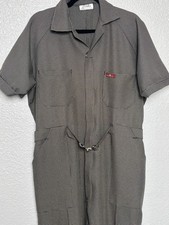 Vintage Houndstooth PARASUIT Full Zip Short Sleeve Belted Waist Coveralls Large