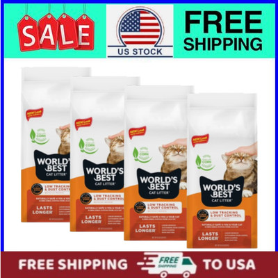 (4 pack) WORLD'S BEST CAT LITTER, Dust Control, Fast Clumping, 8 lb Bag