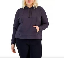 Ideology Dark Gray Plus Techy Drawstring-Hood Hoodie 3X NEW 39.50 100160247WN