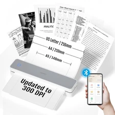 HPRT Portable Printer Wireless for Travel, Support 8.5x11 US Letter&A4 Therma...