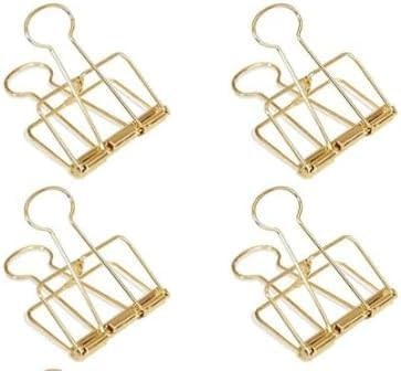 4 Pcs Gold 51mm Hollow Out Long Tail Wire Binder Clips Paper Binder Clip Larg...