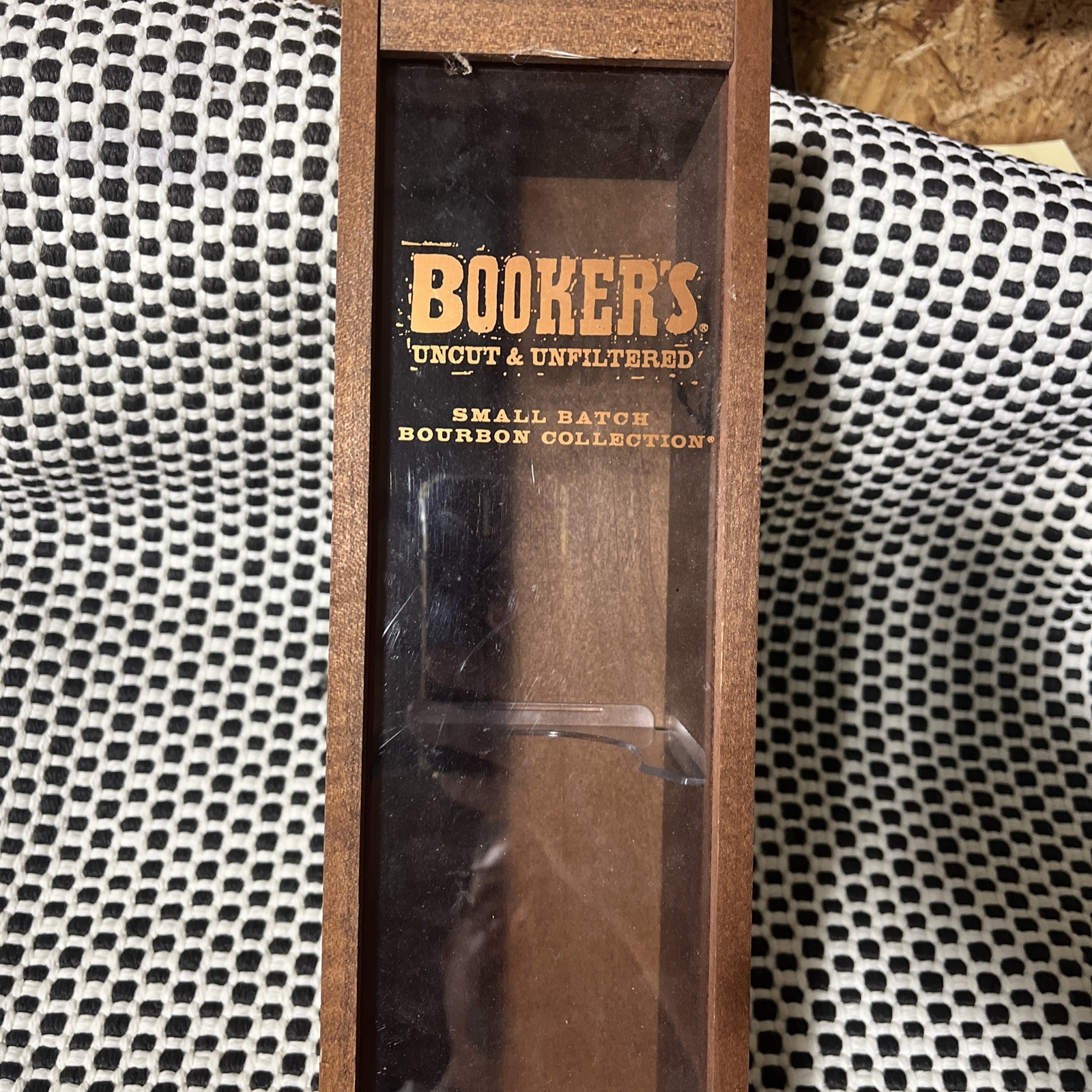 Bookers Uncut Unfiltered Bourbon Wooden Wood Bottle Storage Box Bar Advertising 
