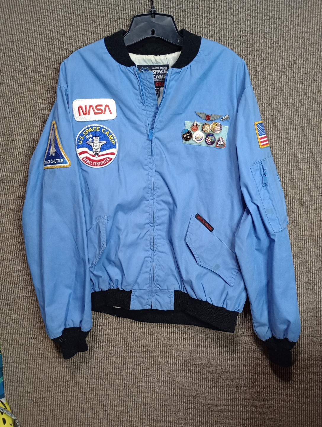 Vintage NASA US Space Camp Space Gear Jacket USA Adult XL with 9 pins