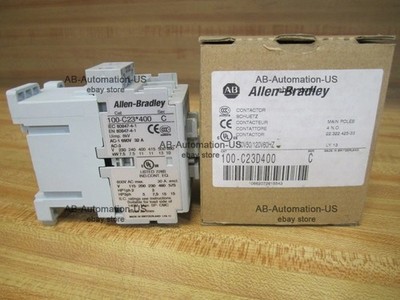 New 100-C23D400 Allen Bradley 100-C IEC 23A Contactor, Screw Terminals
