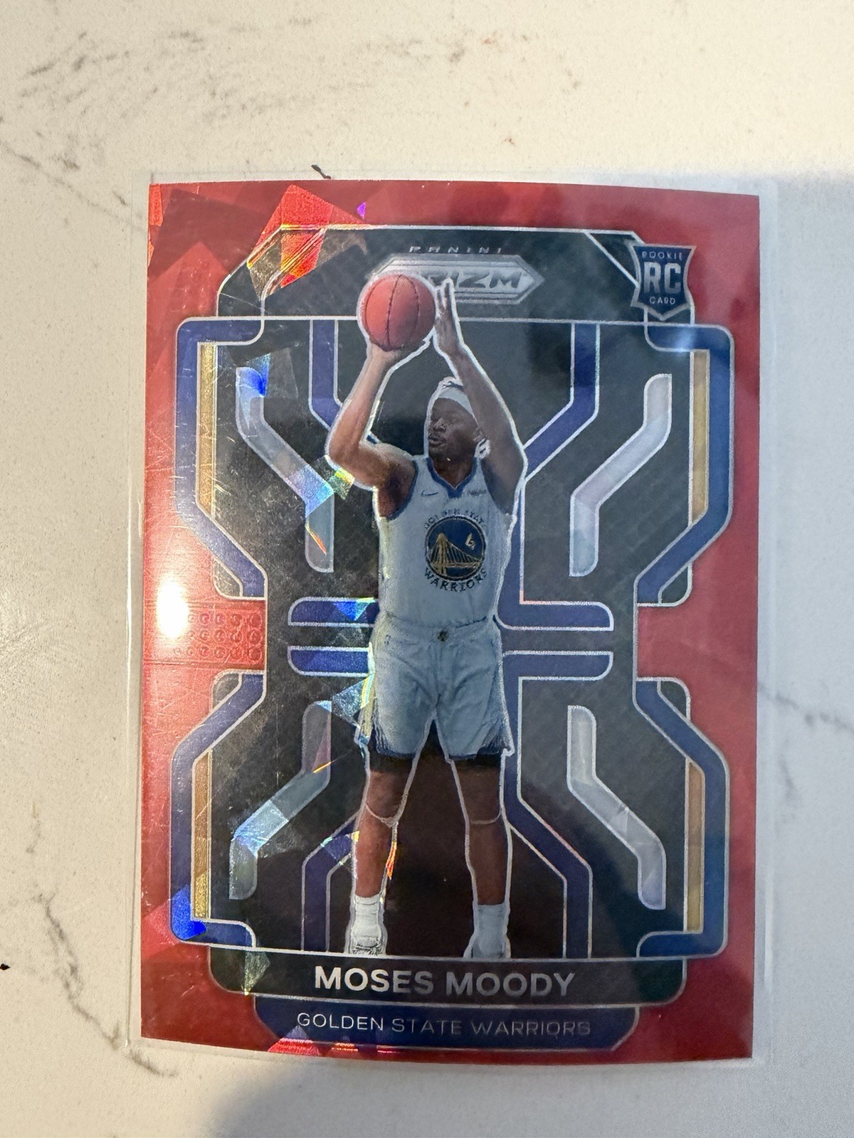 2021-22 Panini Prizm Red Ice Prizm Moses Moody #308 Rookie RC Warriors SP
