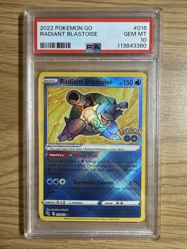 Pokémon TCG Radiant Blastoise Holo Card 018/078 Pokemon PSA 10